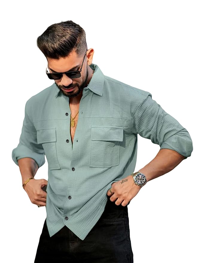 Regular Fit Fancy Double Pocket Casual Shirt - Image 2